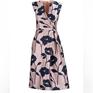 Kay Unger midi-dress. Beautiful mauve and navy color combination. Size 8.